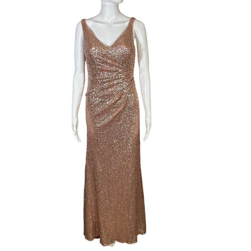 alfred‎ angelo Peachy Sequence Prom/bridesmaid/formal high low hem dress size 2